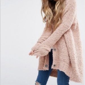 Free People oversized dusty rose Cardigan
